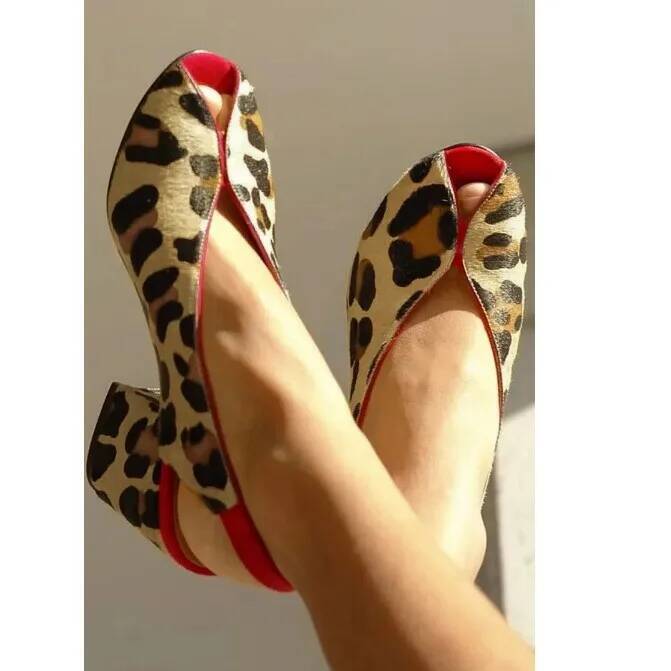 Men Shoes Style - Sandali da Donna con Stampa Leopardata,
