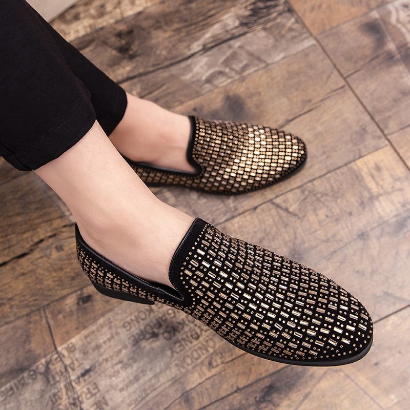 Men'S Shoes Drivers - scarpe eleganti da festa con strass