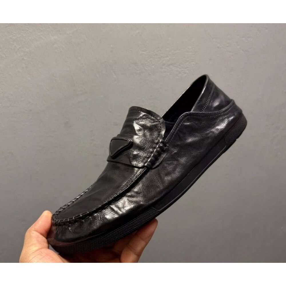 Men'S Shoes Drivers - Mocassino Artigianale in Pelle Nera –